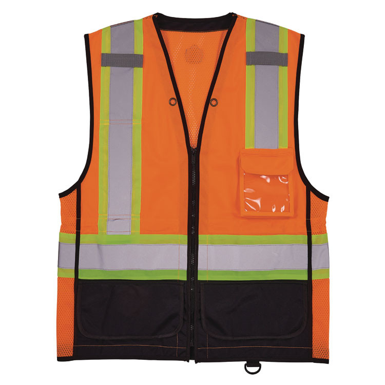 TENACIOUS HOLDINGS, INC. ergodyne® 23049 GloWear 8251HDZ Class 2 Two-Tone Hi-Vis Safety Vest, 4X-Large to 5X-Large, Orange