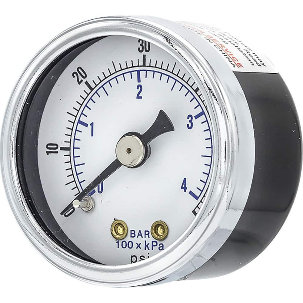 PIC Gauges 102D-154D Pressure Gauges; Gauge Type: Utility Gauge ; Scale Type: Dual ; Accuracy (%): 3-2-3% ; Dial Type: Analog ; Thread Type: 1/4" MNPT ; Bourdon Tube Material: Bronze