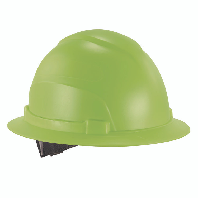 TENACIOUS HOLDINGS, INC. ergodyne® 60232 Skullerz 8969 Class E Lightweight Full Brim Hard Hat, 6-Point Rachet Suspension, Lime