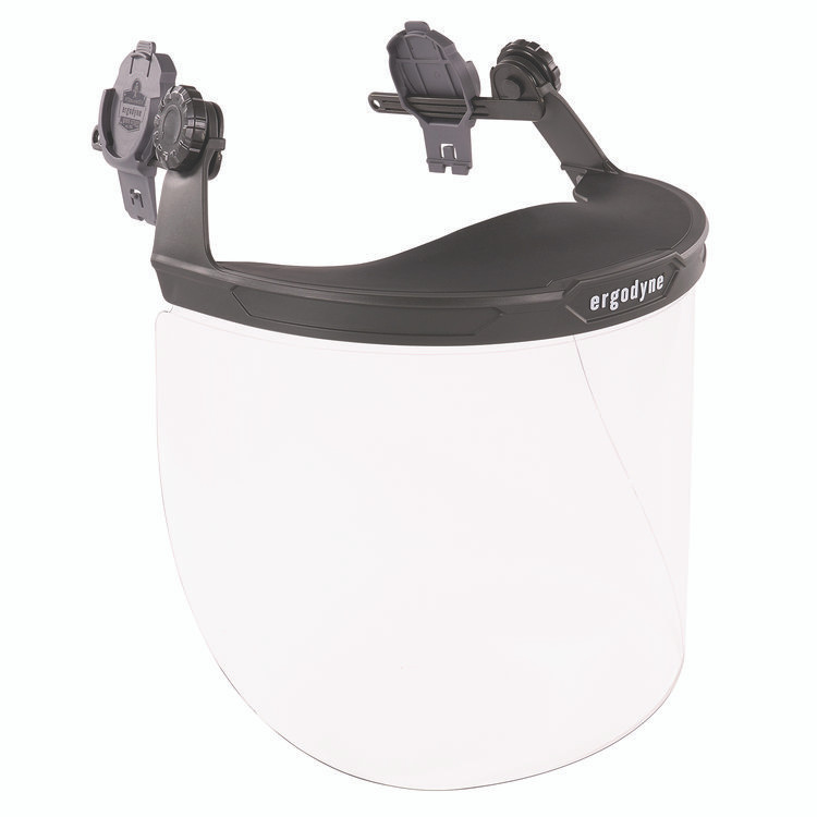 TENACIOUS HOLDINGS, INC. ergodyne® 60245 Skullerz 8995 Anti-Scratch and Anti-Fog Hard Hat Face Shield with Adapter for Full Brim, Clear Lens