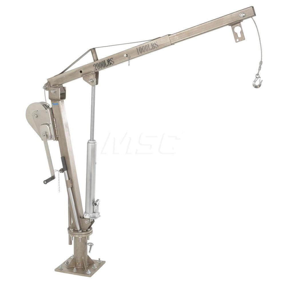 Vestil WTJ-2-SS Jib Crane: Floor Mount, 500 lb Limit, 52" Reach, 360 ° Rotation