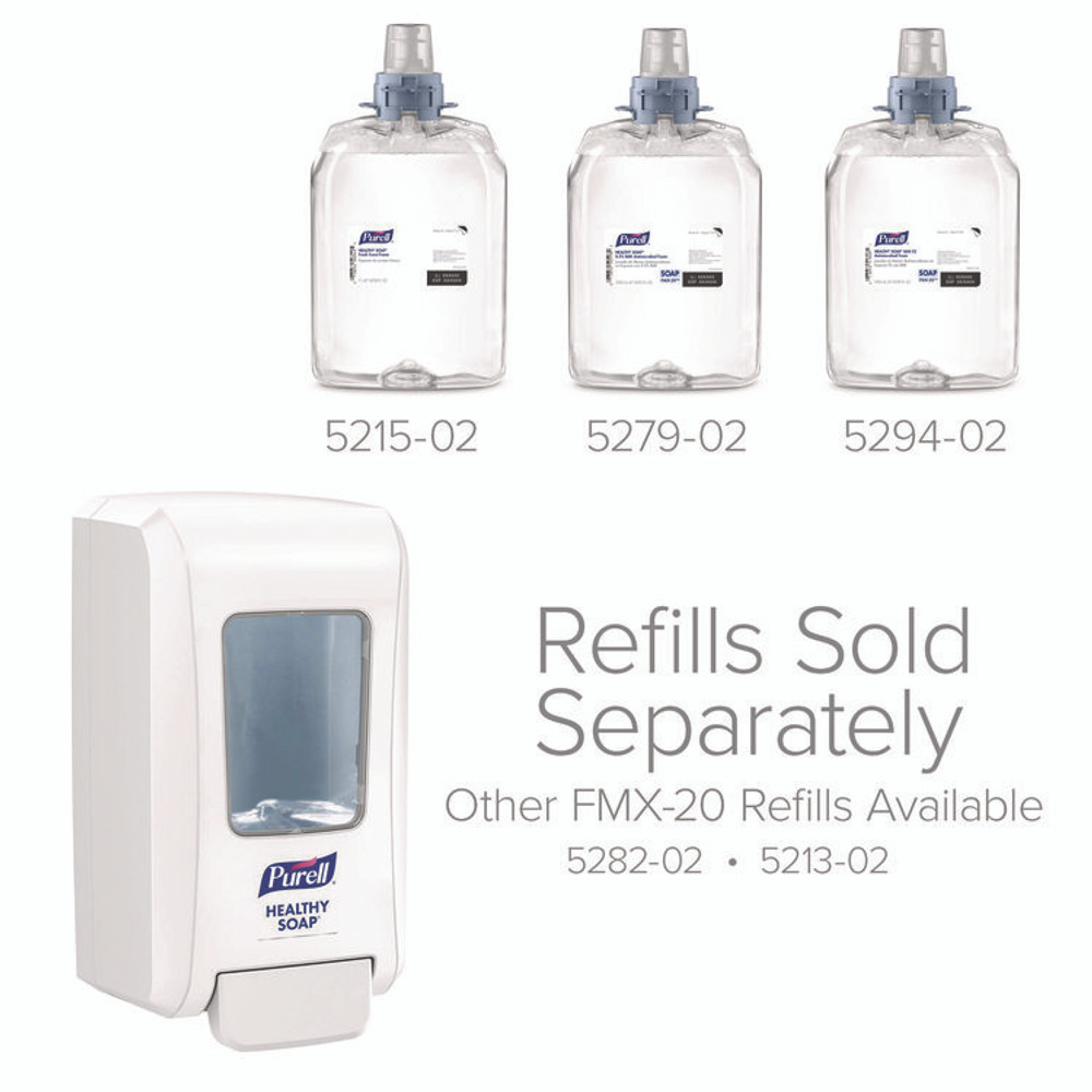 GO-JO INDUSTRIES PURELL® 523006CT FMX-20 Soap Push-Style Dispenser, 2,000 mL, 6.5 x 4.68 x 11.66, White, 6/Carton