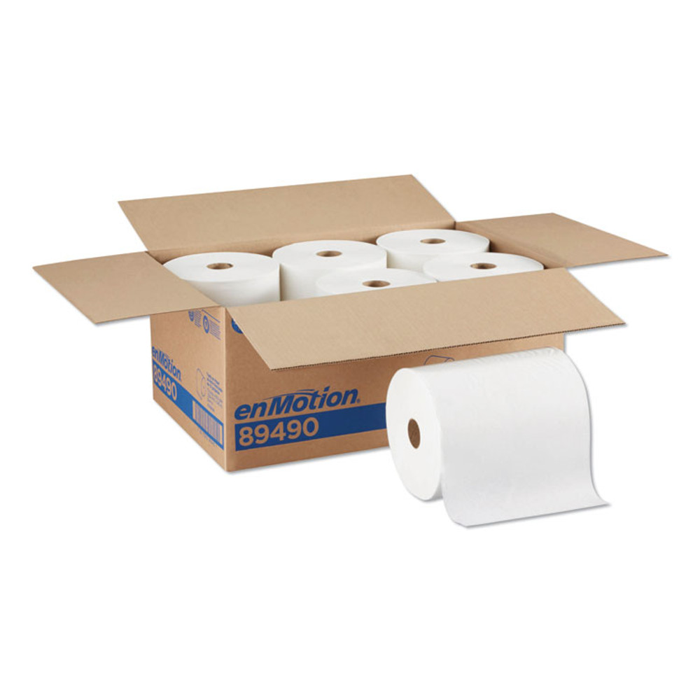 GEORGIA PACIFIC Professional 894-90 EnMotion Paper Towel High Capacity Rolls, 1-Ply, 10" x 800 ft, White, 6 Rolls/Carton