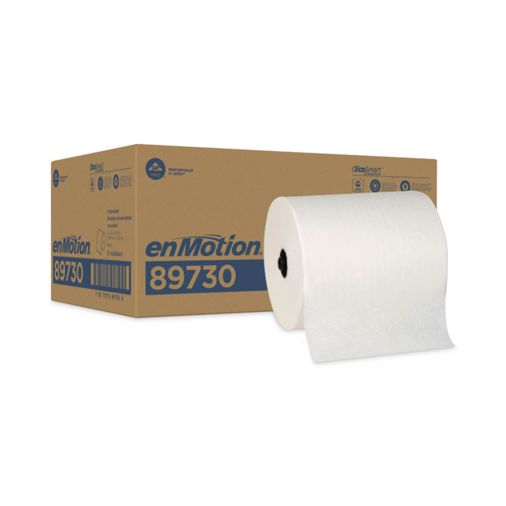 GEORGIA PACIFIC Professional 89730 enMotion Flex Paper Towel Roll, 1-Ply, 8.2" x 550 ft, White, Recycled Paper, 6 Rolls/Carton