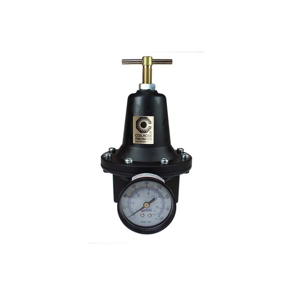 Coilhose Pneumatics 8808GH Compressed Air Regulator: 1" NPT, 250 Max psi, Heavy-Duty T-Handle