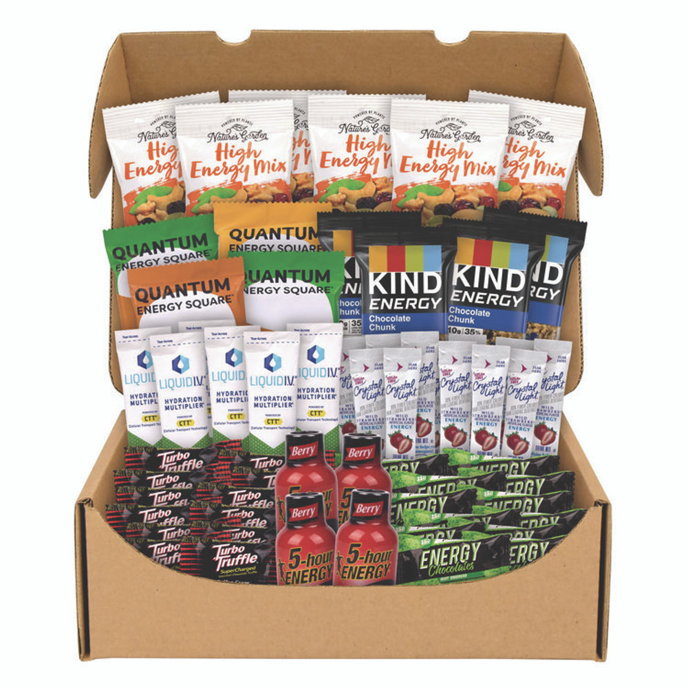 SNACK BOX PROS 70000164 Energy Snack Box, 60 Assorted Snacks/Box