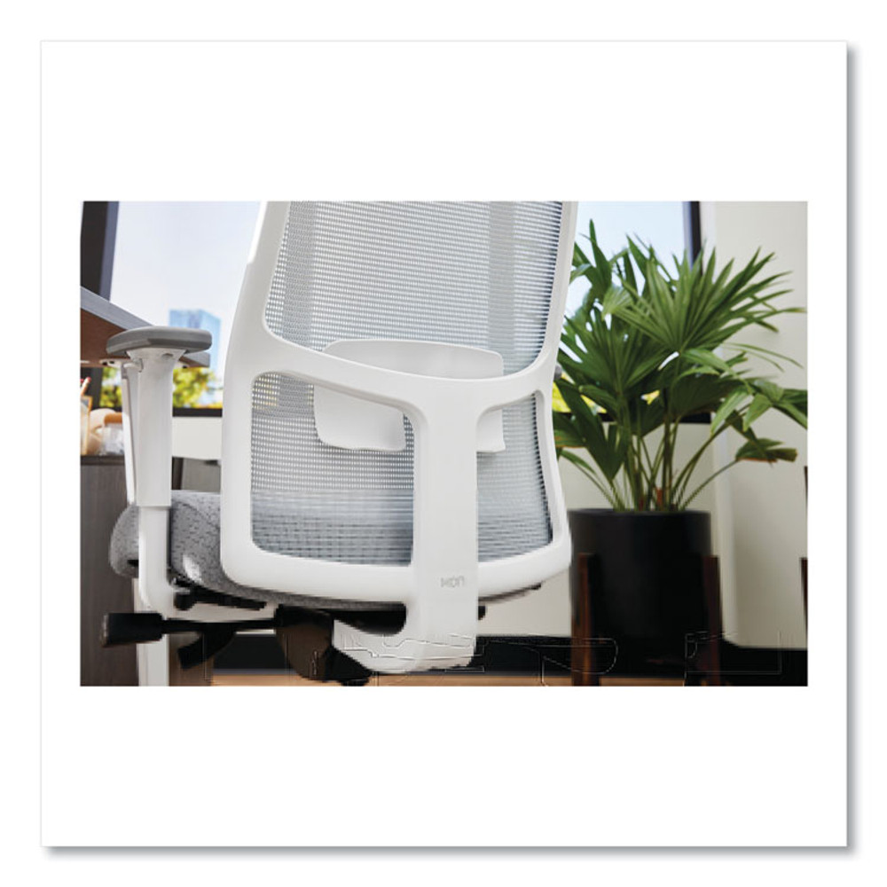 HON COMPANY I2MM2AFA25WX Ignition 2.0 4-Way Stretch Mid-Back Mesh Task Chair, 17" to 21" Seat Height, Basalt Seat, Fog Back, Designer White Base