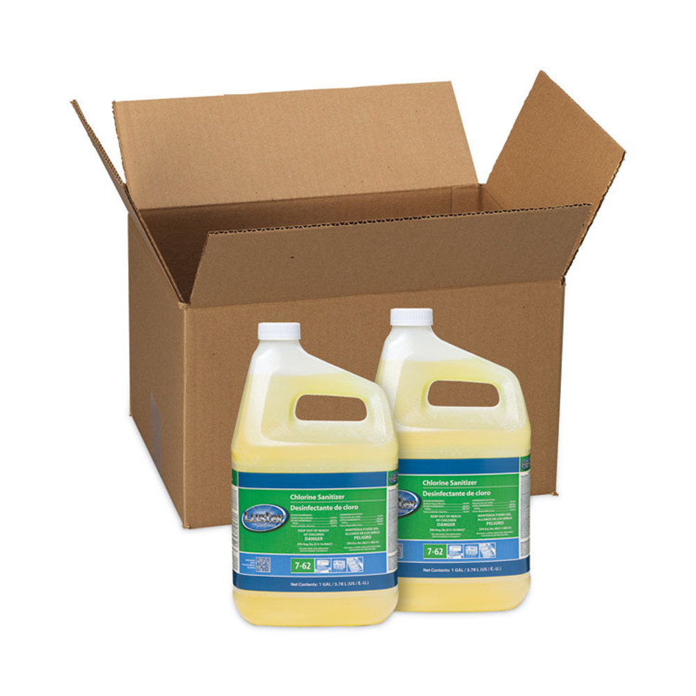 LUSTER PROFESSIONAL 45916 Liquid Chlorine Sanitizer, Chlorine Scent, 1 gal Bottle, 2/Carton