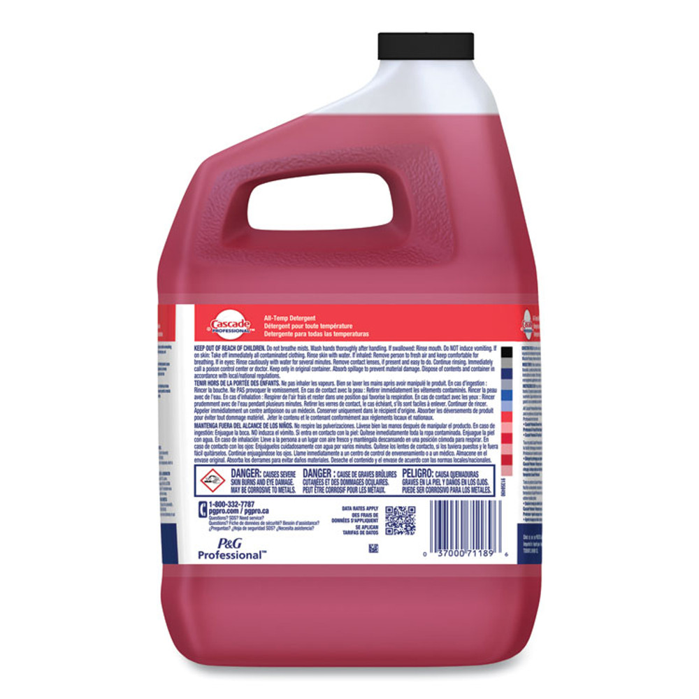 PROCTER & GAMBLE Cascade Professional™ 71189 All-Temp Detergent, Unscented, 1 gal Bottle, 2/Carton