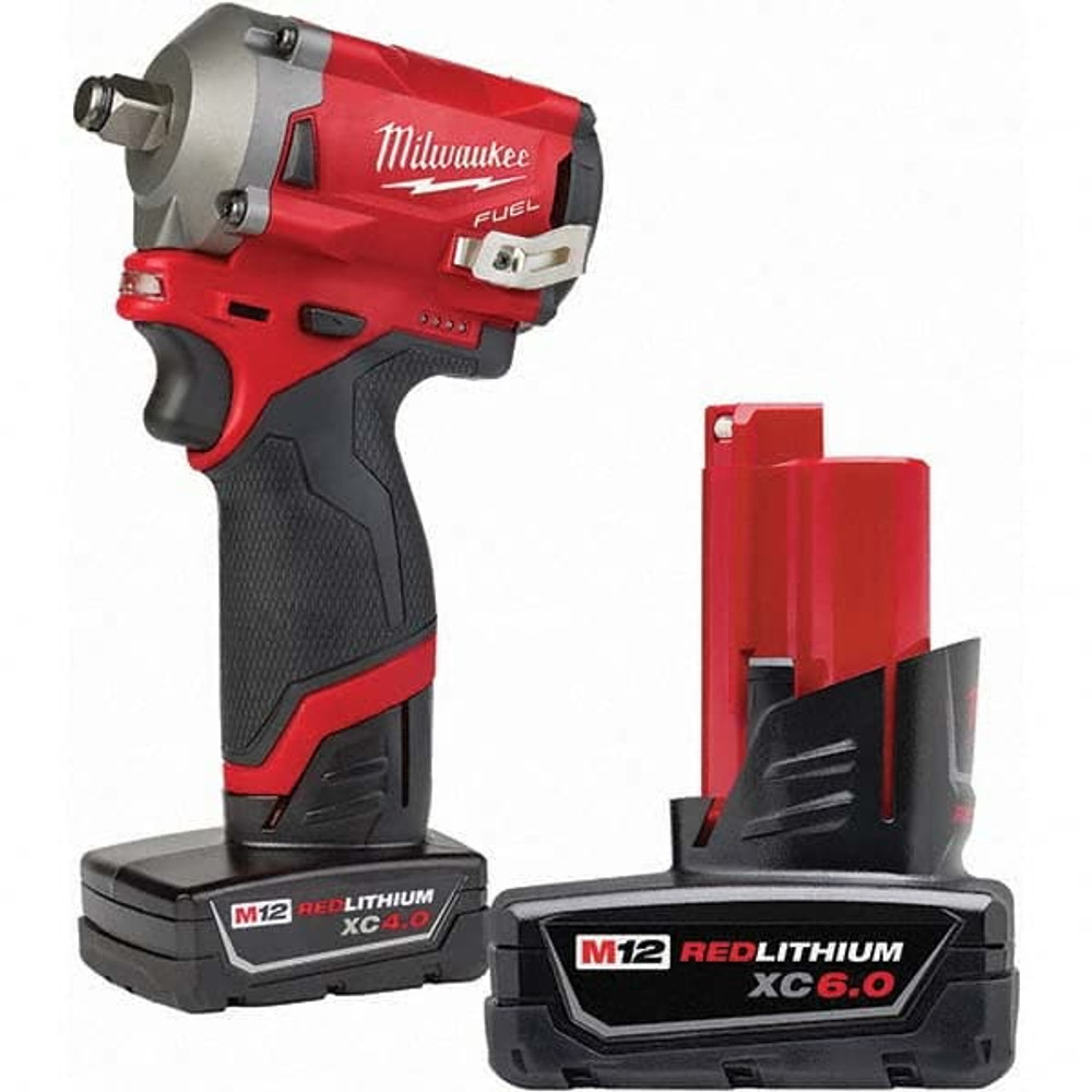 Milwaukee Tool 4648725/3358953 Cordless Impact Wrench: 12V, 1/2" Drive, 0 to 3,200 BPM, 2,700 RPM