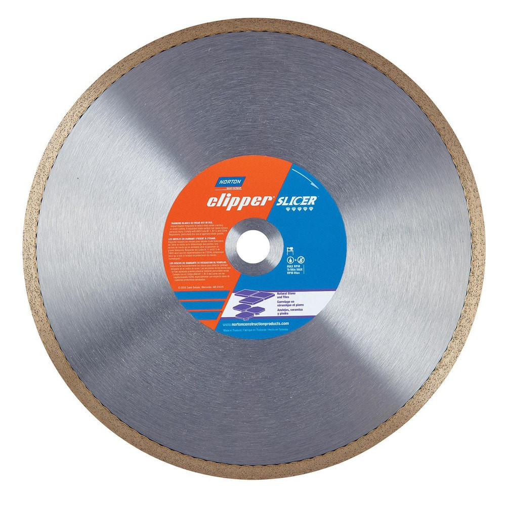 Norton 70184684186 Wet & Dry Cut Saw Blade: 12" Dia, 1" Arbor Hole, 0.08" Kerf Width, 1 Teeth