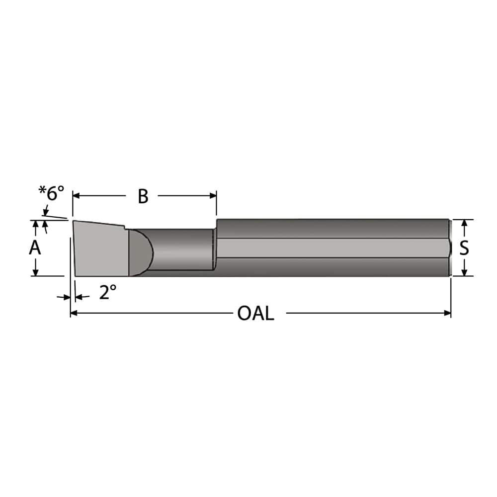 Scientific Cutting Tools LHB3602000 Boring Bar: 0.36" Min Bore, 2" Max Depth, Left Hand Cut, Submicron Solid Carbide