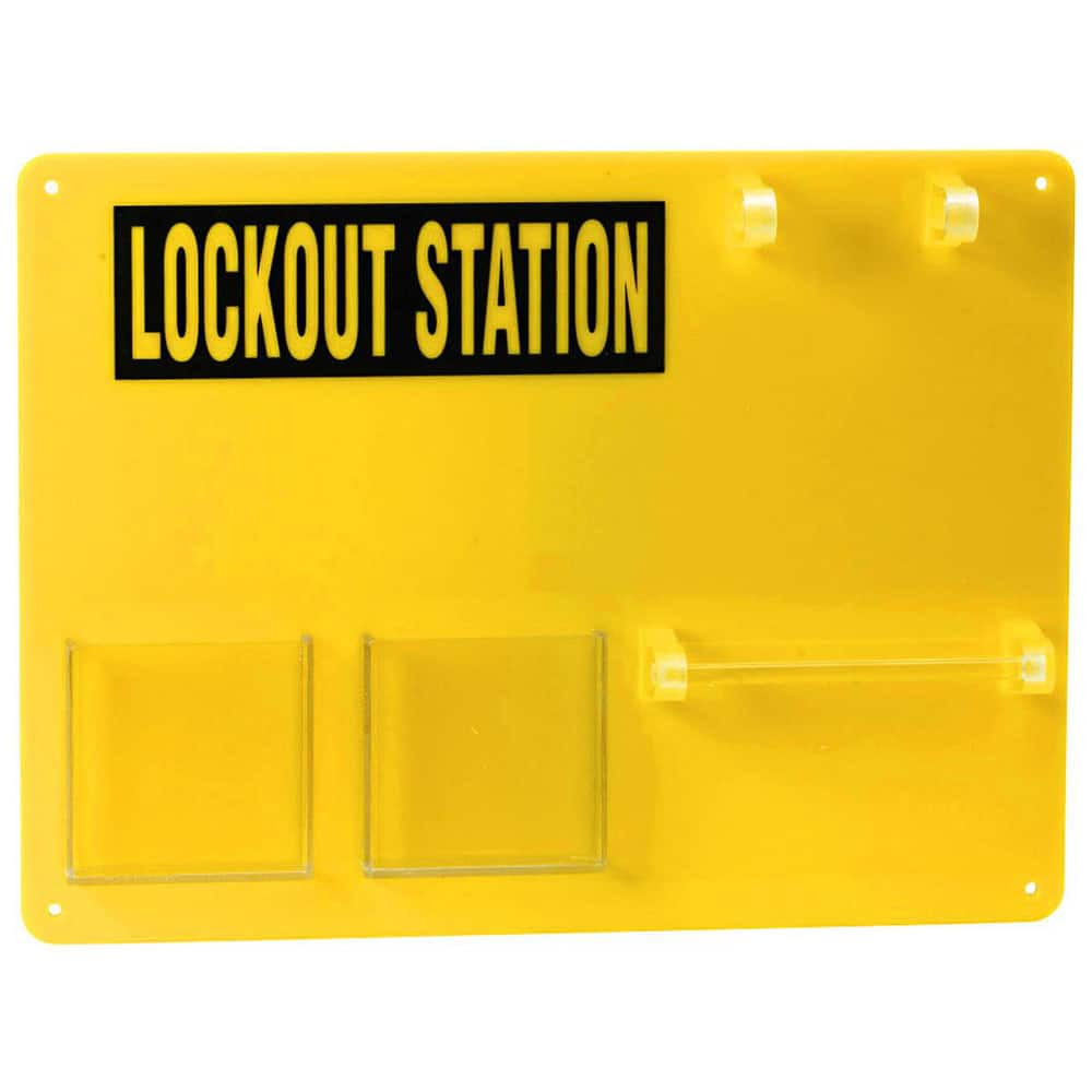 Brady 50989 Padlock Lockout Station: Empty, 5 Max Locks, Plexiglass Station