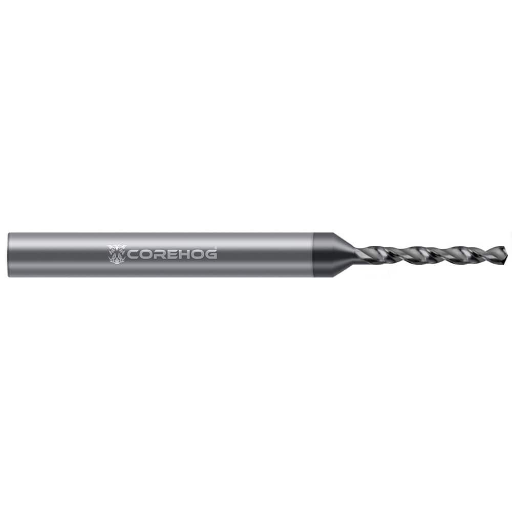 Corehog C33157 Micro Drill Bits; Drill Bit Size (Decimal Inch): 0.0350 ; Tool Material: Solid Carbide ; Flute Length (Decimal Inch): 0.3950 ; Coating/Finish: DLC ; Coolant Through: No ; Drill Point Angle: 1300