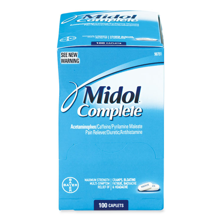 ACME UNITED CORPORATION Midol® 90751 Complete Menstrual Caplets, Two-Pack, 50 Packs/Box