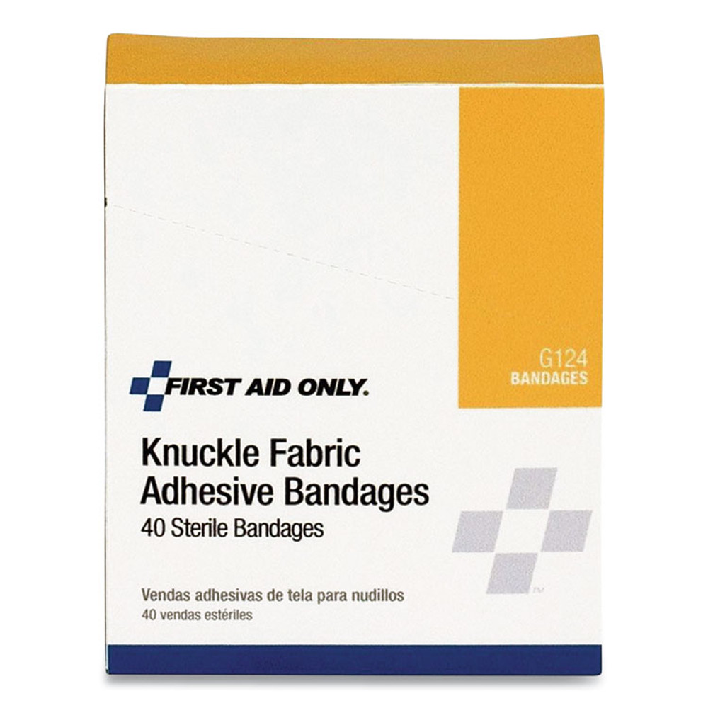 FIRST AID ONLY, INC. G124 Fabric Bandages, Four-Wing Knuckle, 2.5 x 3.25, 40/Box