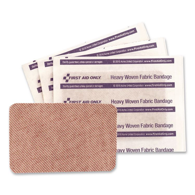 FIRST AID ONLY, INC. G160 Heavy Woven Adhesive Bandages, Strip, 2 x 3, 25/Box