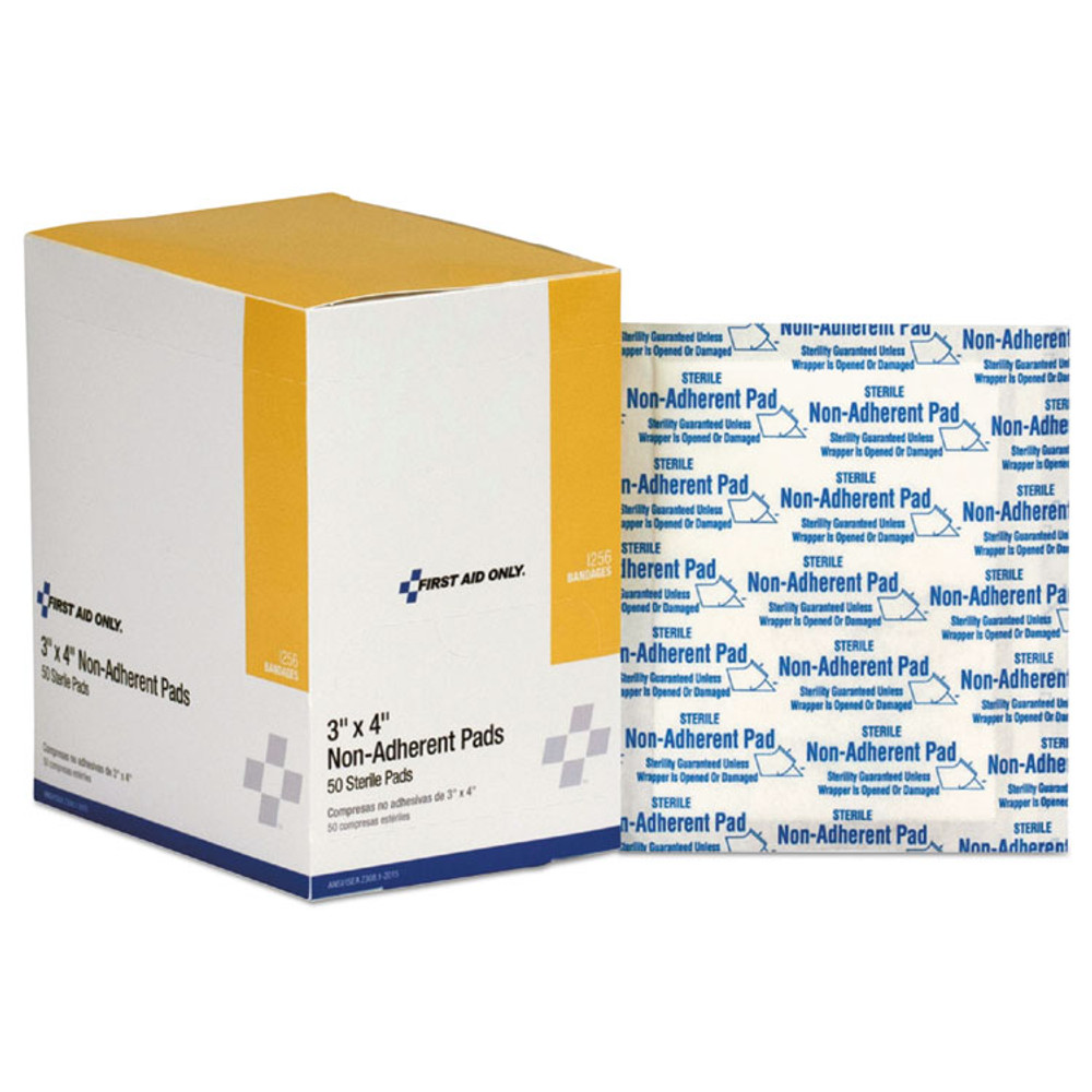 FIRST AID ONLY, INC. I256 Refill for SmartCompliance General Business Cabinet, Non-Adherent Pads, 3 x 4 ,50/Box