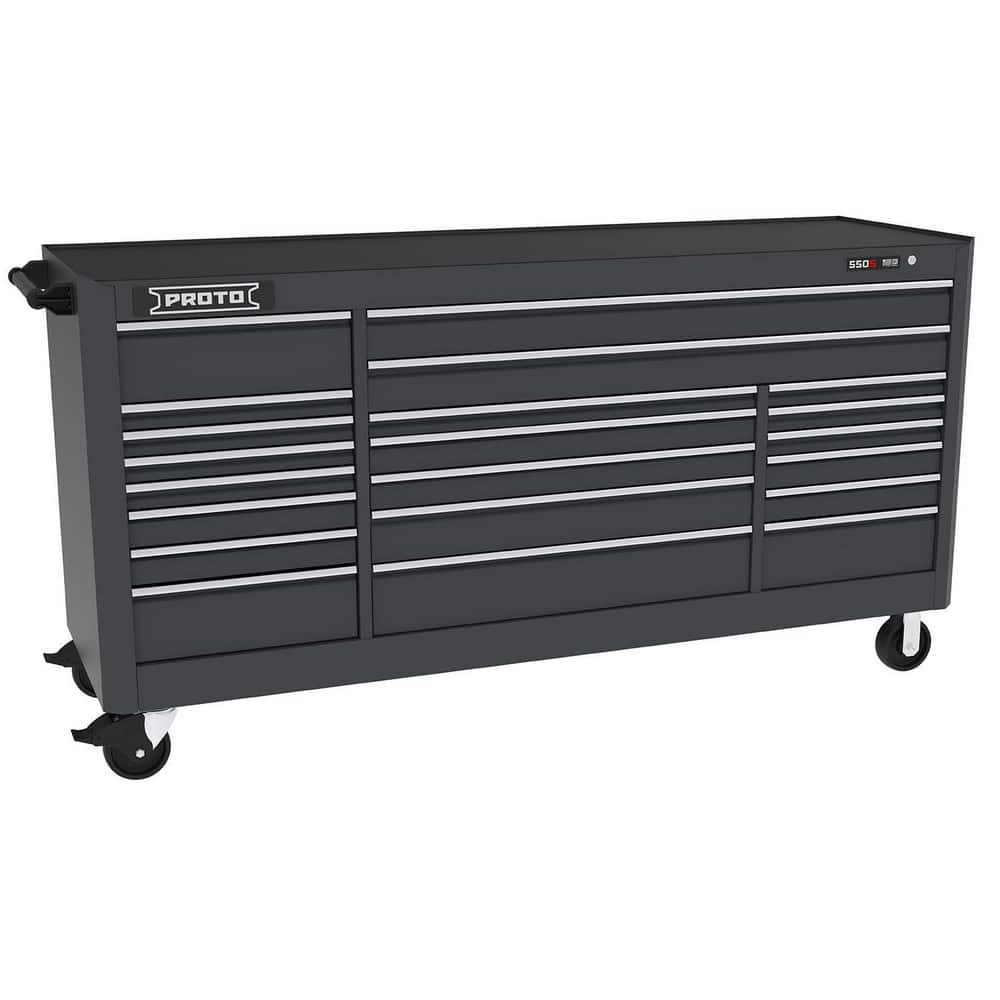 Proto J558846B-21DB Tool Roller Cabinets; Drawers Range: 16 Drawers or More ; Overall Weight Capacity: 900lb ; Top Material: Vinyl ; Color: Black ; Locking Mechanism: Keyed ; Width Range: 48" and Wider