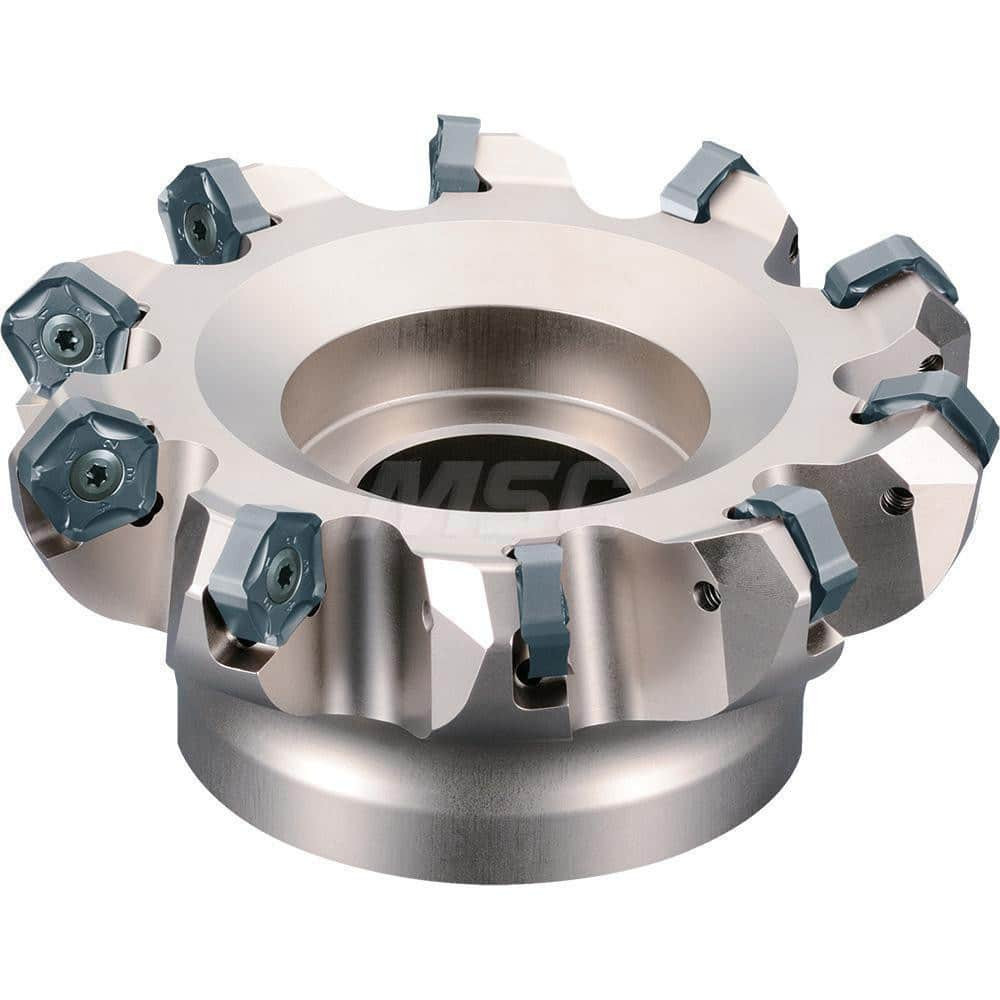 Kyocera THN04491 80mm Cut Diam, 27mm Arbor Hole, 6mm Max Depth of Cut, 45° Indexable Chamfer & Angle Face Mill