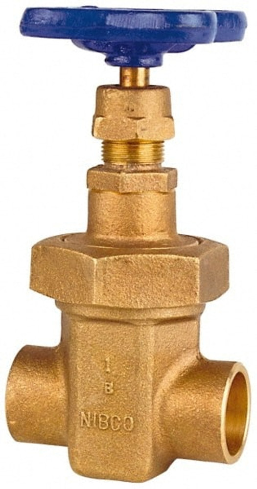 NIBCO NJ1T00A Gate Valve: Non-Rising Stem, 1" Pipe, Soldered, Bronze