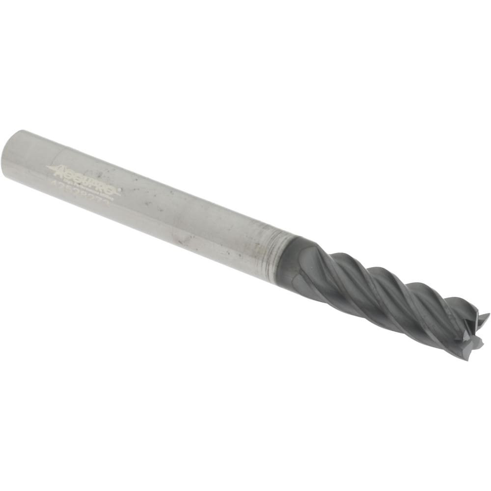 Accupro 6503337 Square End Mill:  0.2500" Dia, 0.75" LOC, 0.25" Shank Dia, 2.5" OAL, 5 Flutes, Solid Carbide