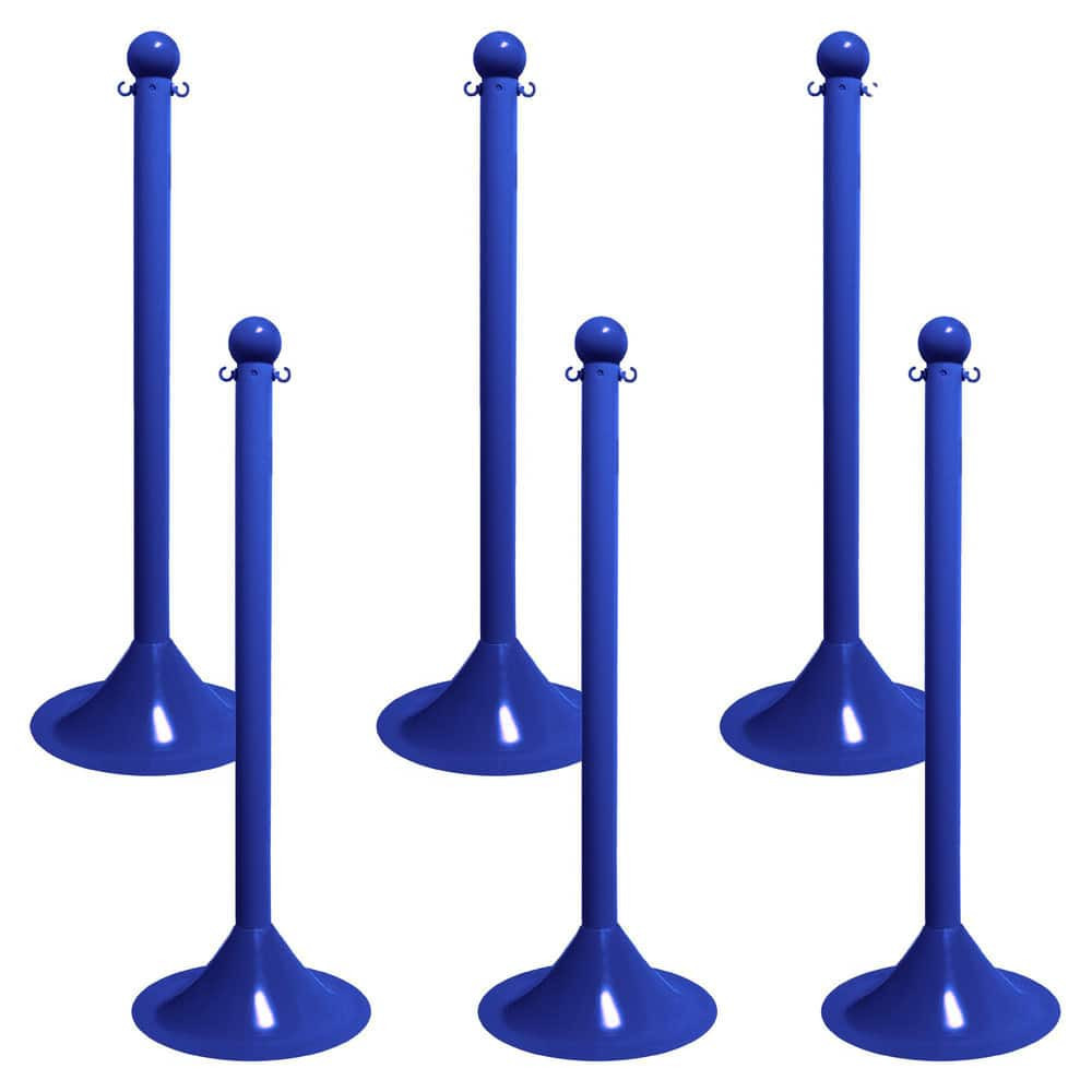 Mr. Chain 91506-6 Barrier Posts; Post Type: Standard Post ; Post Material: Plastic; Polyethylene ; Base Material: Plastic ; Surface Style: Solid Color ; Base Shape: Dome ; Shape: Round