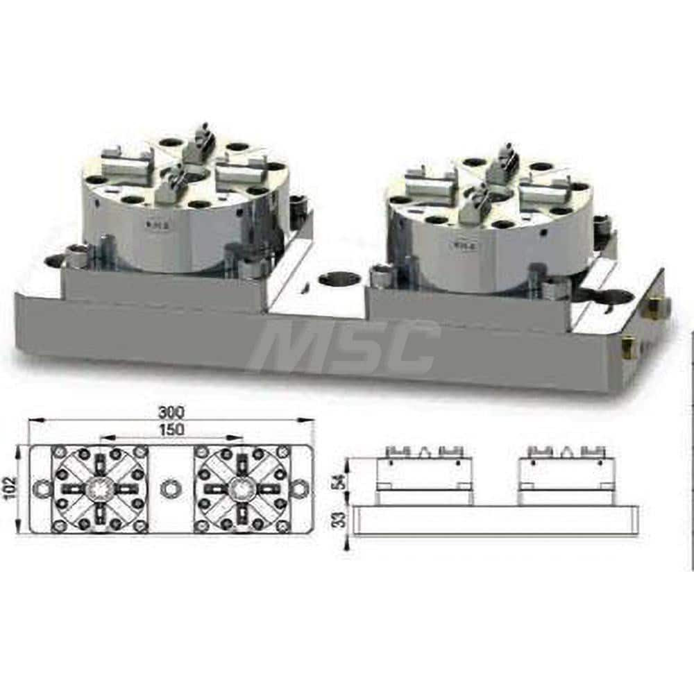 Rapid Holding Systems RHS-E4342 EDM Chucks; Chuck Size: 300mm x 102mm x 87mm ; System Compatibility: Erowa ITS ; Actuation Type: Pneumatic ; Material: Stainless Steel ; CNC Base: Yes ; EDM Base: No