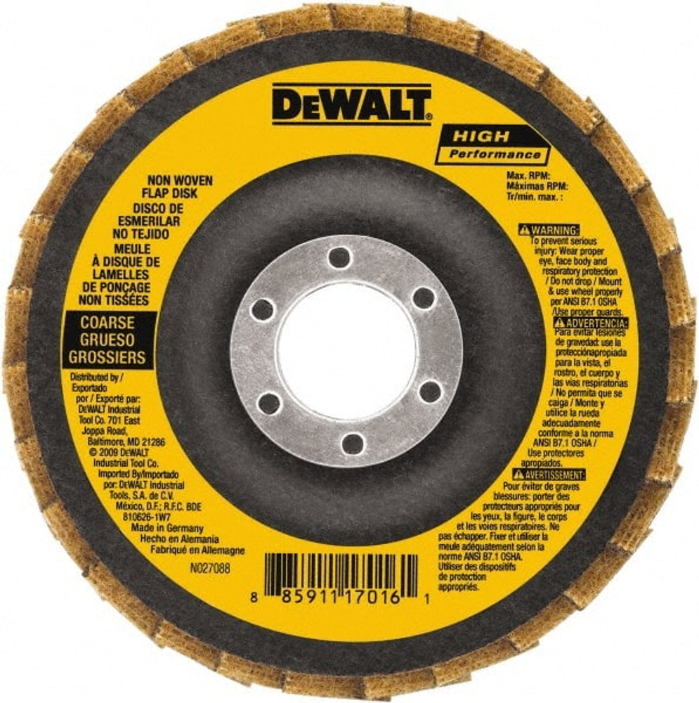 DeWALT DAAH7GMD05 Flap Disc: 5/8-11 Hole, 100 Grit, Aluminum Oxide, Type 27