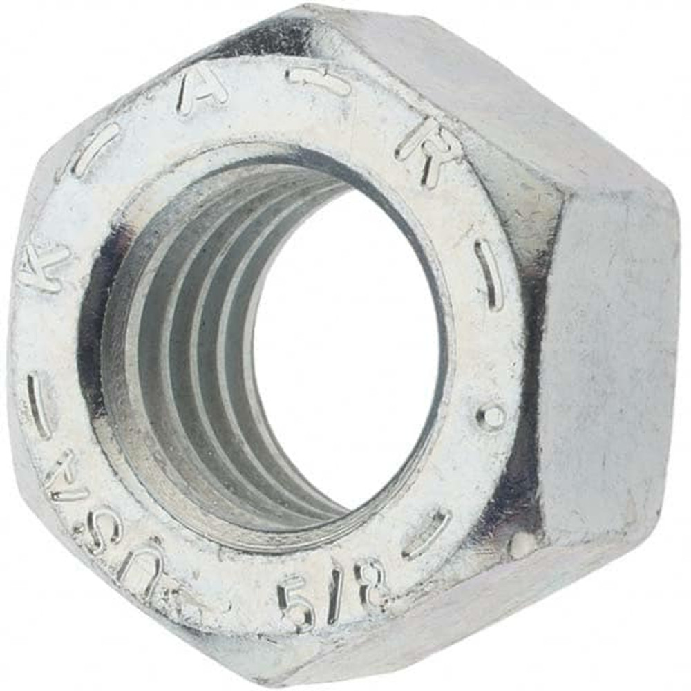 Value Collection KP86165 Hex Nut: 5/8-11, Grade 8 Steel, Zinc Yellow Dichromate Finish