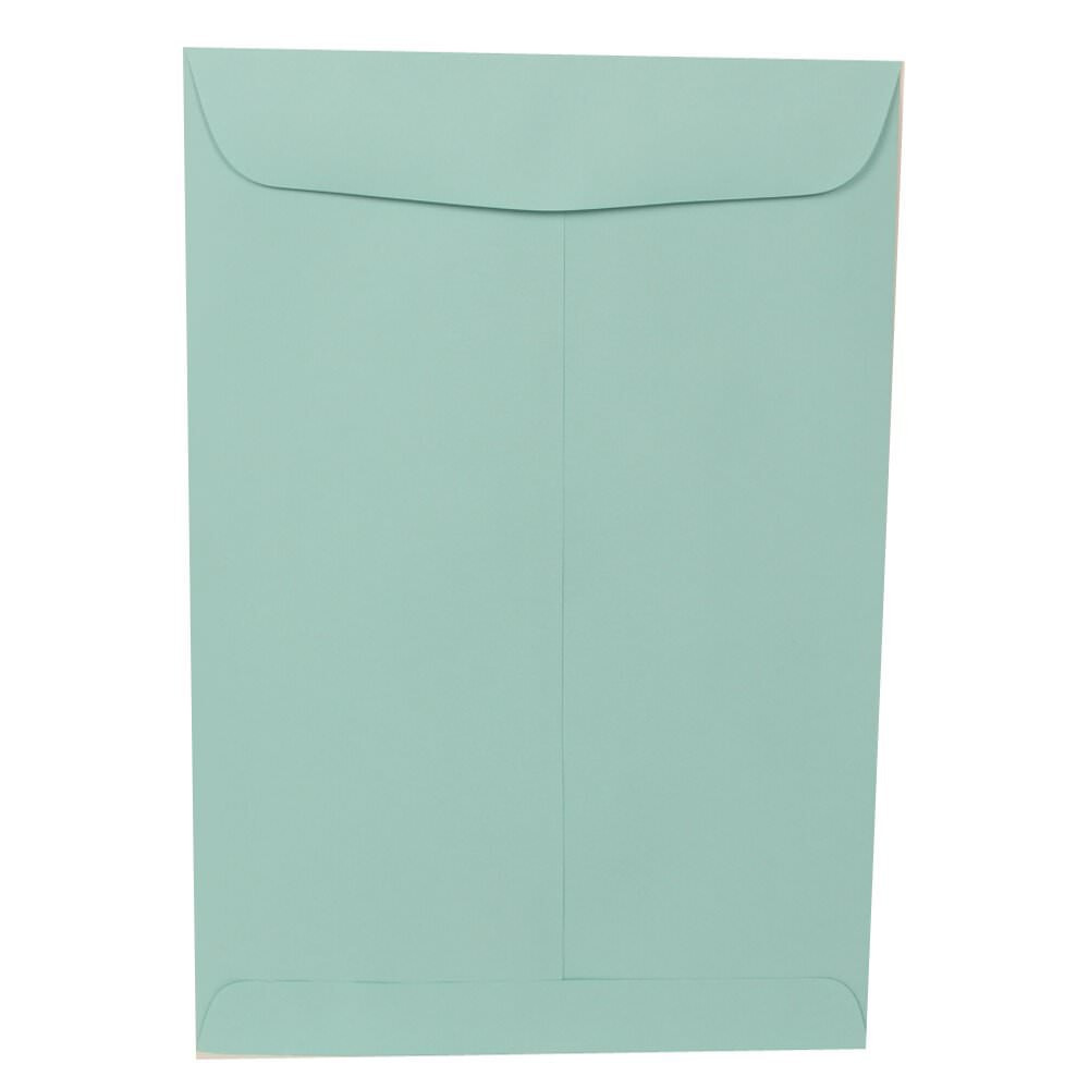 JAM PAPER AND ENVELOPE 31287530C JAM Paper Open-End 9in x 12in Catalog Envelopes, Gummed Seal, Aqua, Pack Of 10