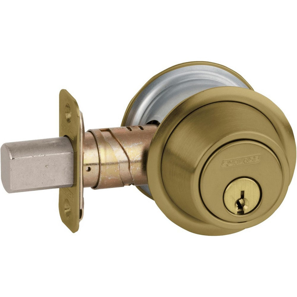 Schlage B562P 609 Deadbolts; Deadbolt Type: Deadbolt ; Lock Type: Double Cylinder ; Key Type: Schlage C ; Mount Type: Through Hole ; Material: Metal ; Minimum Door Thickness: 1.375in