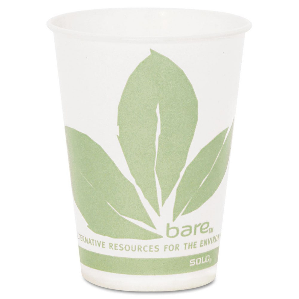 Solo SCCR9BBJD110CT Paper & Plastic Cups, Plates, Bowls & Utensils; Cup Type: Cold Cup ; Material: Wax-Coated Paper ; Color: Green; White ; Capacity: 9 oz ; For Beverage Type: Cold ; Microwave-safe: No