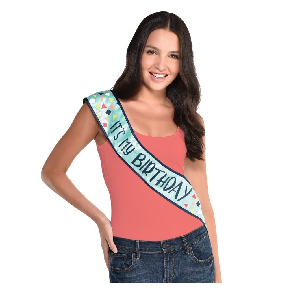 AMSCAN 340221  A Reason To Celebrate Light-Up Sash, 30in x 3in, Blue