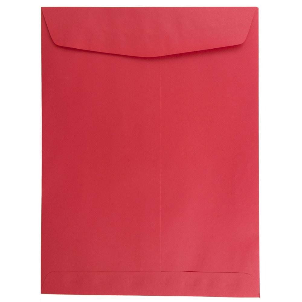 JAM PAPER AND ENVELOPE 80329B JAM Paper Open-End 9in x 12in Catalog Envelopes, Gummed Seal, 30% Recycled, Red, Pack Of 10