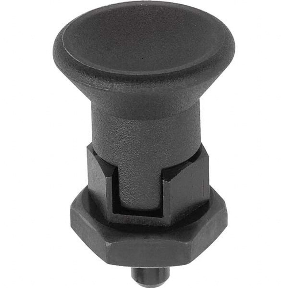 KIPP K0631.18105 M10x1, 8mm Thread Length, 5mm Plunger Diam, Locking Pin Knob Handle Indexing Plunger