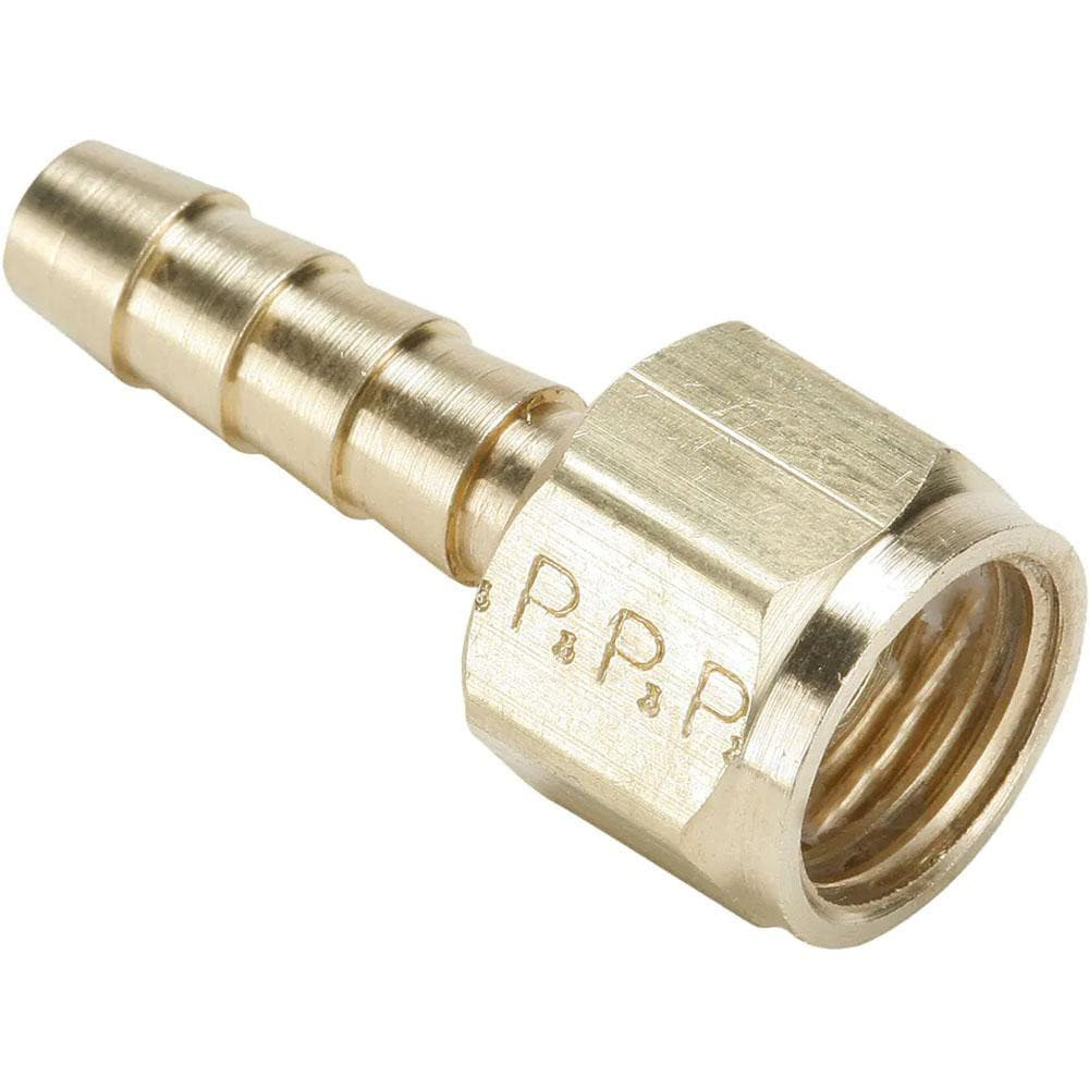 Parker 146HBLFSV-4-4 Barbed Hose Fitting: 7/16" x 1/4" ID Hose, Female Connector