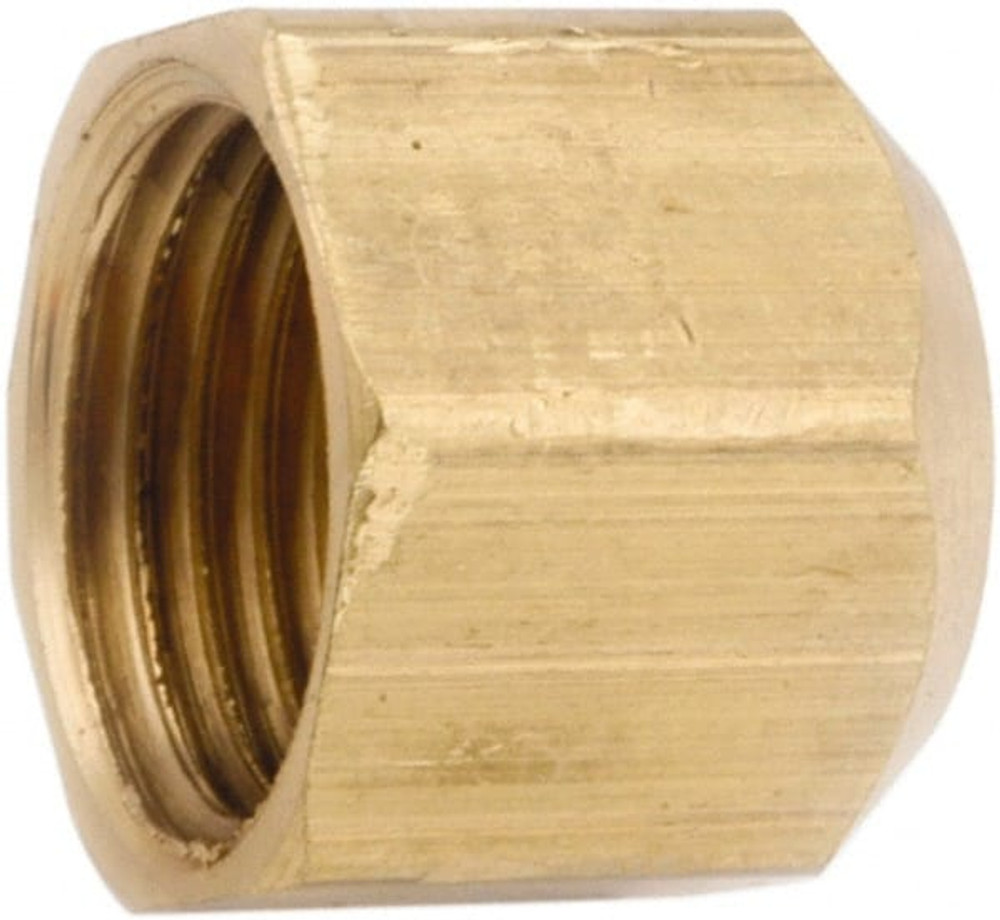 ANDERSON METALS 754040-08 Lead Free Brass Flared Tube Cap: 1/2" Tube OD, 45 ° Flared Angle