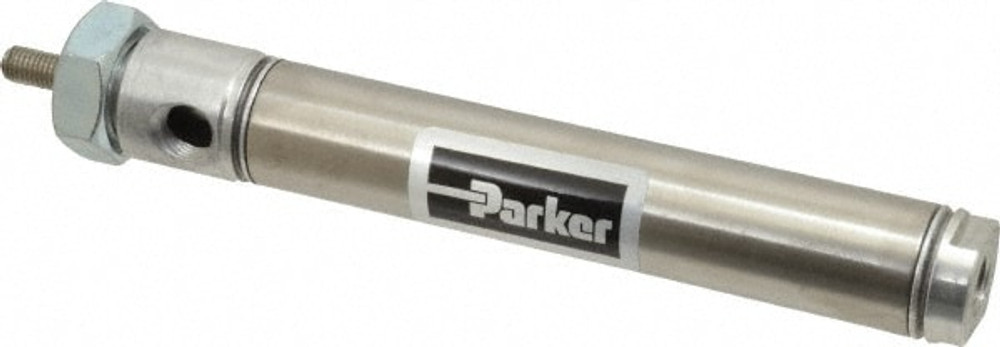 Parker 0.75DSRM03.00 Double Acting Rodless Air Cylinder: 3/4" Bore, 3" Stroke, 250 psi Max, 1/8 NPTF Port, Front Nose Mount