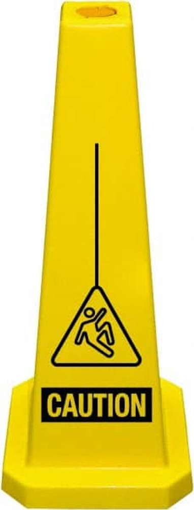 PRO-SAFE 03-600-12CAU Caution, 10-1/2" Wide x 25-3/4" High, Polyethylene Cone Floor Sign