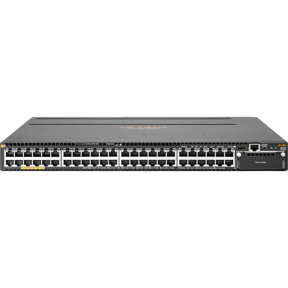 HP INC. HPE JL074A  Aruba 3810M 48G PoE+ 1-slot Switch - 48 Ports - Manageable - Gigabit Ethernet - 10/100/1000Base-T - 3 Layer Supported - Modular - Twisted Pair - 1U High - Rack-mountable