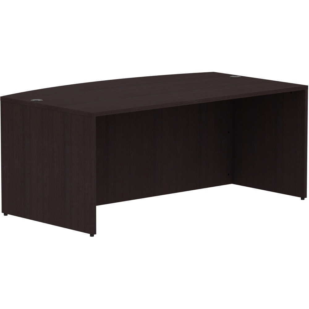 SP RICHARDS 18260 Lorell 72inW Bow-Front Computer Desk Shell, Espresso