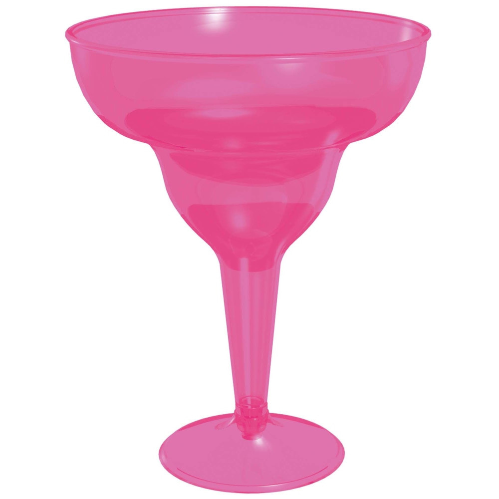 AMSCAN CO INC Amscan 350386  Summer Luau Plastic Margarita Glasses, 20 Oz, Pink, Pack Of 20 Glasses