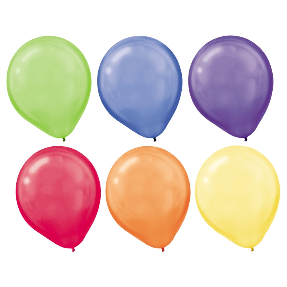 AMSCAN CO INC Amscan 113251.99  Pearlized Latex Balloons, 12in, Assorted Colors, Pack Of 72 Balloons, Set Of 2 Packs