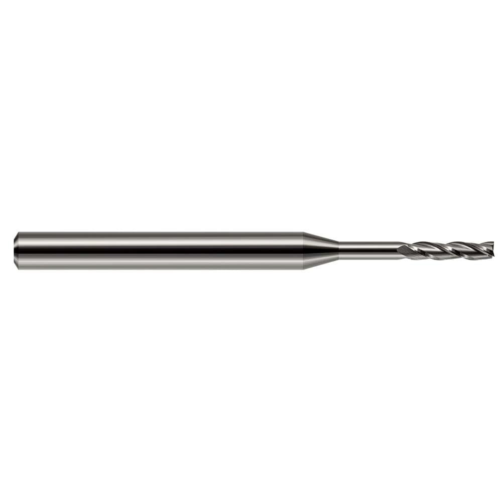 Harvey Tool 876693 Square End Mill: 3/32'' Dia, 1/2'' LOC, 1/8'' Shank Dia, 2-1/2'' OAL, 3 Flutes, Solid Carbide