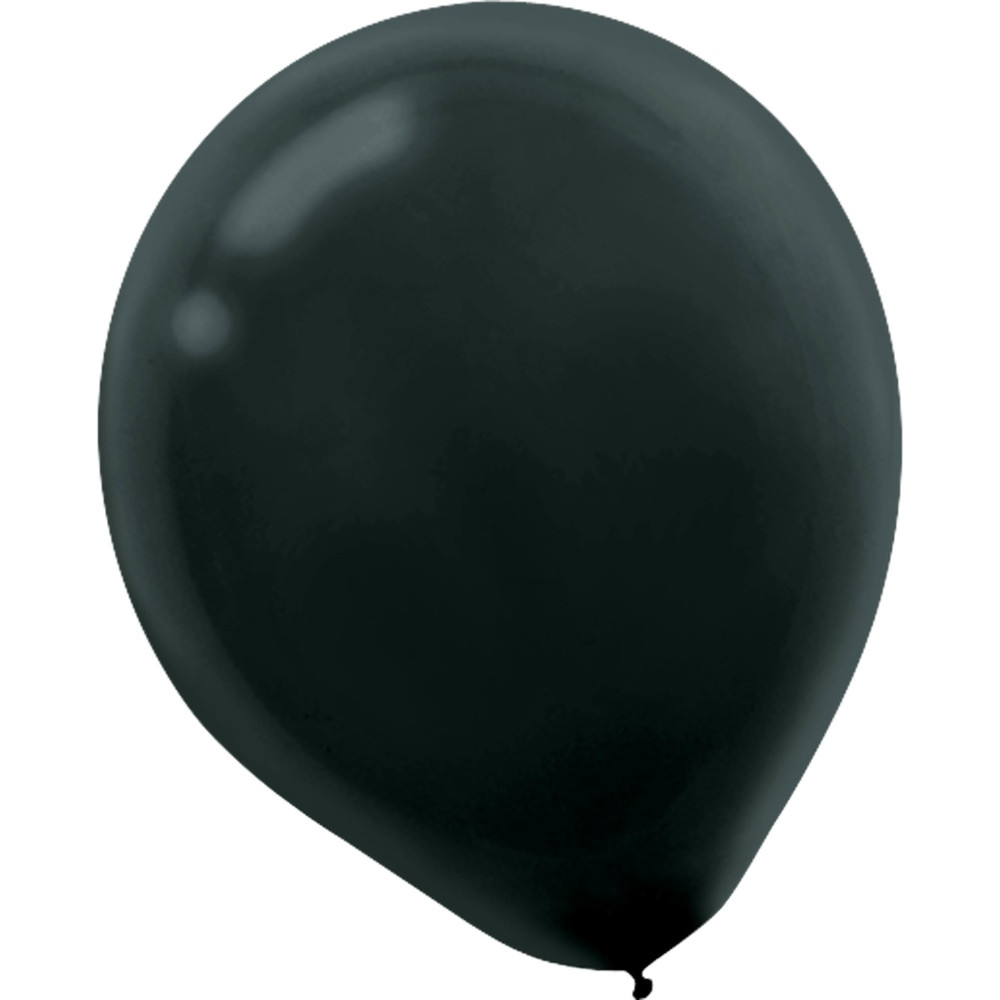 AMSCAN CO INC Amscan 113255.10  Glossy Latex Balloons, 9in, Jet Black, 20 Balloons Per Pack, Set Of 4 Packs