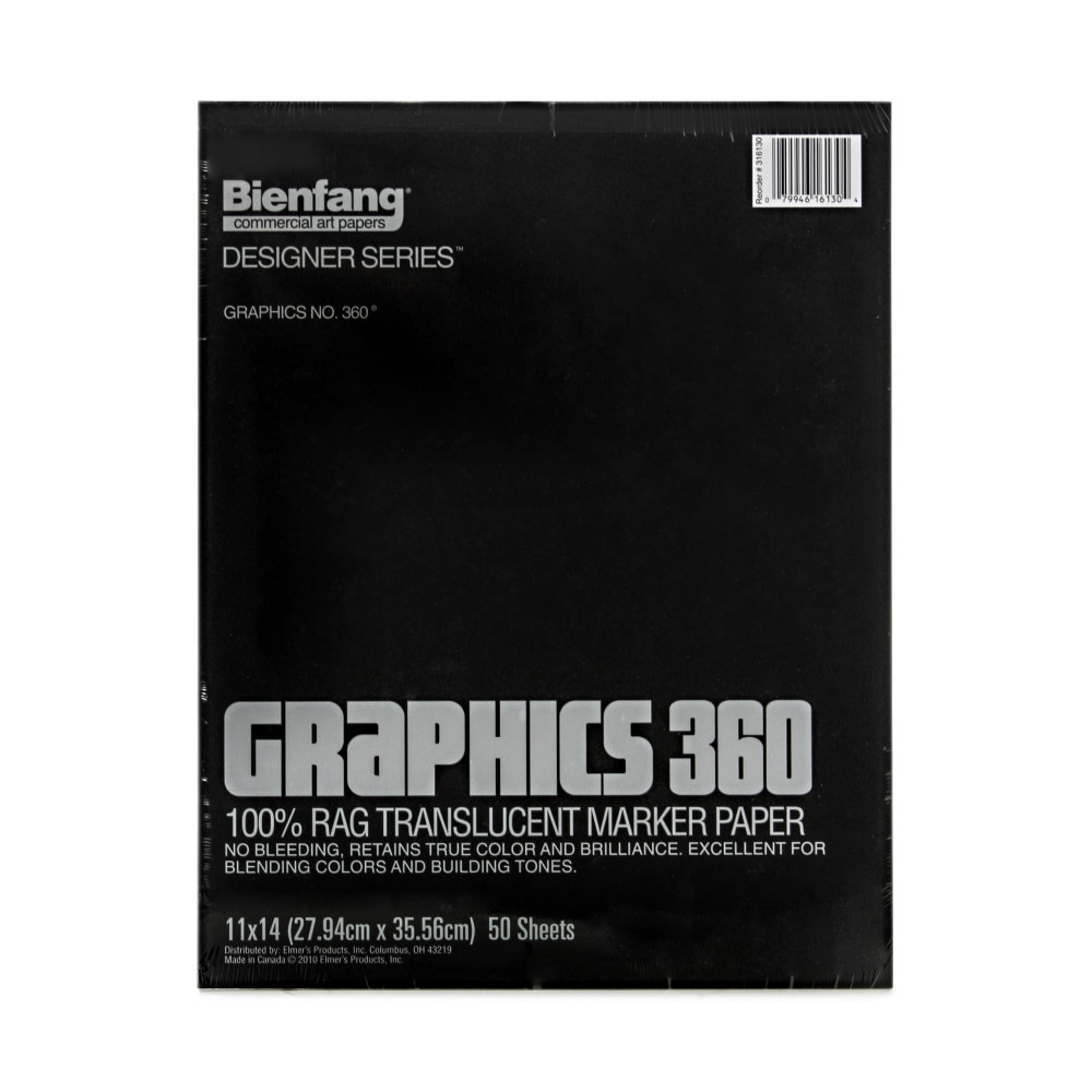 NEWELL BRANDS INC. Bienfang 316130  Graphics 360 Translucent Marker Pad, 11in x 14in, White, 50 Sheets