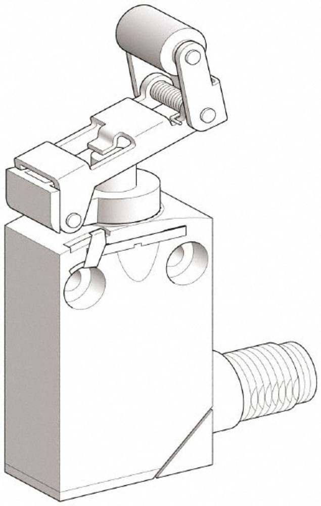 Telemecanique Sensors XCMD2124M12 General Purpose Limit Switch: SPDT, NC, Roller Plunger, Top