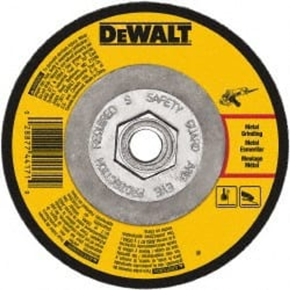 DeWALT DW4546 Depressed Grinding Wheel:  Type 27,  6" Dia,  1/4" Thick,  Aluminum Oxide