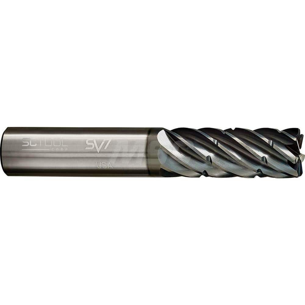 SC Tool 20887 Corner Radius End Mill: 1" Dia, 2-1/4" LOC, 0.09" Radius, 7 Flutes, Solid Carbide